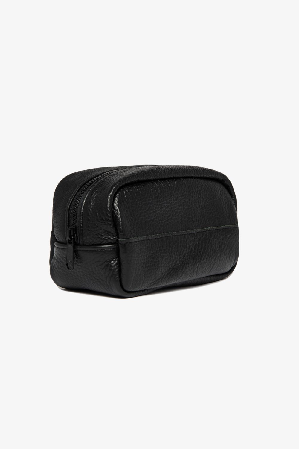 Massei Vachetta Leather Oscar Black Dopp Long Trip Toiletry Kit Bag Italy  NWOT