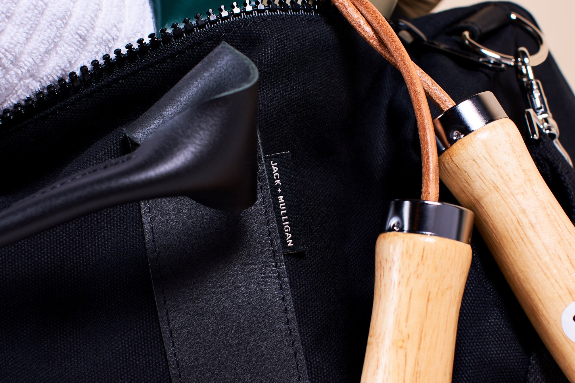 jack black men's travel bag Jack and Mulligan twill waxed canvas and leather Kennedy Duffel bag
